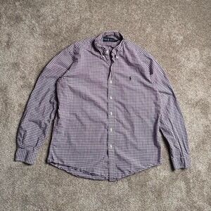 PURPLE GINGHAM RALPH LAUREN LONG SLEEVE BUTTON UP